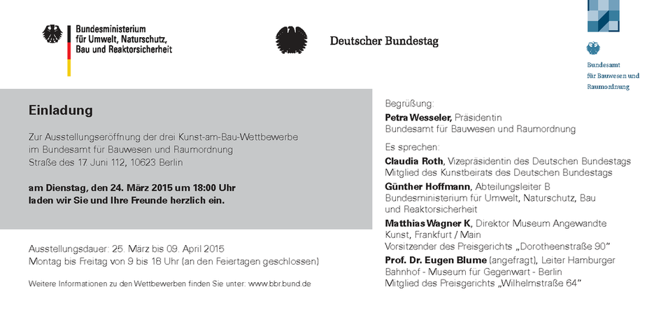 Norvin Leineweber: Ausstellung der Beiträge zu den Wettbewerben für den Deutschen Bundestag - Neustädtische Kirchstraße 14, Dorotheenstraße 90 und Wilhelmstraße 64 (Seite 2)